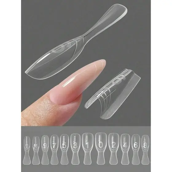 molde sanduíche 240 peças unha duplo gel manicure almond