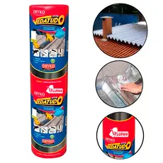 Manta Asfáltica Aluminizada Telhado Auto Adesiva 60cm X 10m Vedatudo Dryko