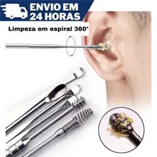 Kit Jogo Cotonete Fácil Removedor Limpeza Cera Ouvido Orelha + Estojo