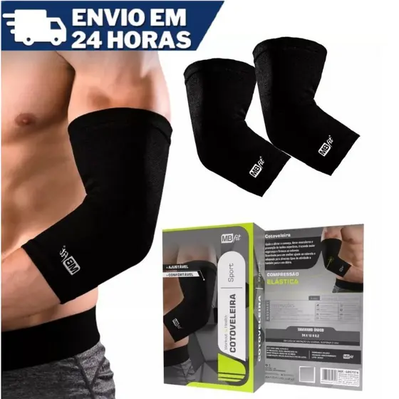 2 Cotoveleiras De Compressão Ajustável Ortopédica Esporte Fit Tendinite