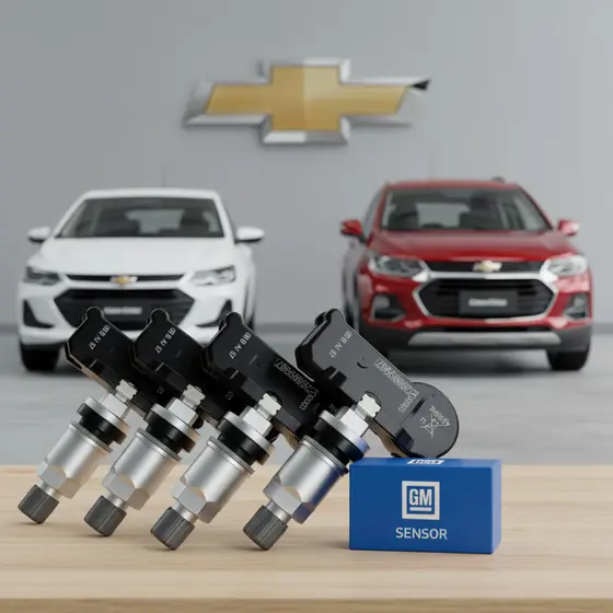 Kit 4 Sensores Tpms Pressão Pneus Onix Plus Premier Tracker