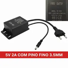 Fonte Carregador 5v 2a 3.5mm X 1.35mm Bivolt 110/220v