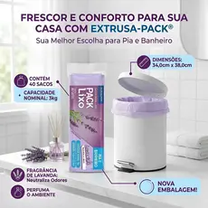 Saco Lixo Perfumado Lavanda 40un  Pia E Banheiro Bem+casa