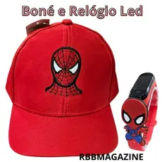 Kit Boné + Relógio Infantil Para Menino Homem Aranha Spiderman spyderman