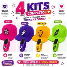 Kit Dos Rosa de Boné Infantil + Relógio Digital à Prova d'água Emily Vick, Ketlin, Void