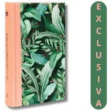 Bíblia Da Mulher De Fé - Nvi | Capa Tecido Rosa E Folhagem | Reflexões Diárias