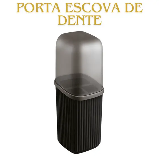 Porta Escova De Dente Com Tampa Suporte Banheiro