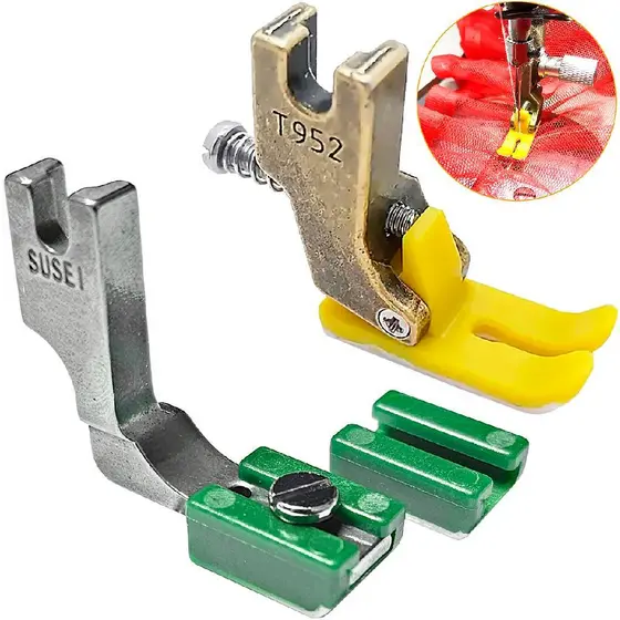 02 Calcador Franzir Tecido Delicado Leve Medio Reta Industrial Teflonado