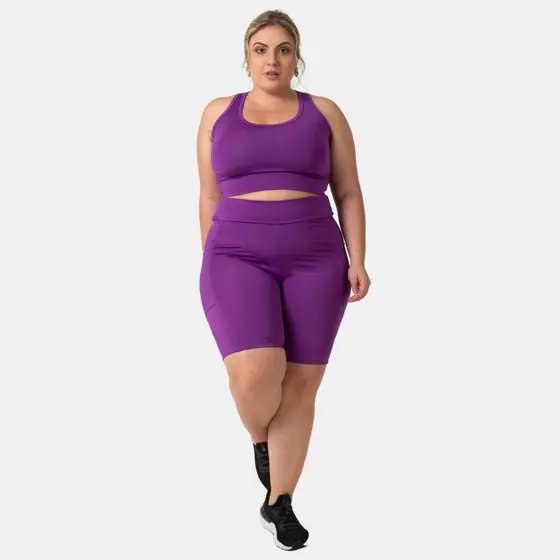 CONJUNTO FEMININO TOP E BERMUDA SUPLEX PLUS SIZE AO G4 103817-103749-C1