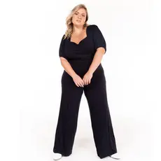 Macacão Plus Size Pantalona de Viscolycra com Decote Quadrado 103810-A
