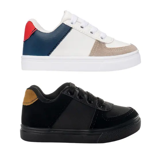 Combo Infantil Masculino 2 Pares Tênis Casual Menino Funfy Escolar Casual Confortável