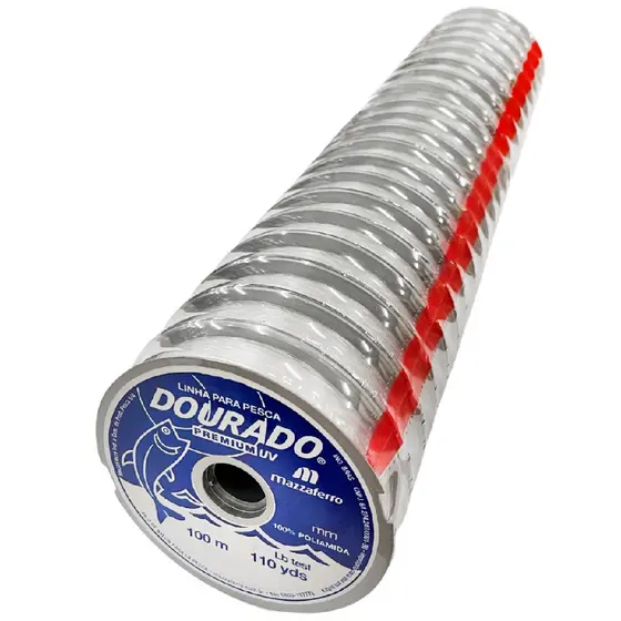 20pç Linha Mono Dourado Premium Mazzaferro 0,25mm 7,9lb 100m