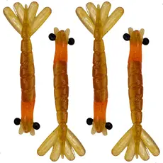 Camarão Artificial Pesca 8cm kit com 4 unidades Isca Artificial
