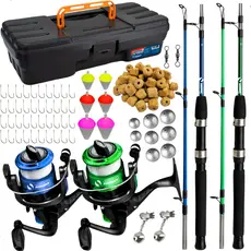 Kit De Pesca Completo 2 Varas 1,20m 10kg 2 Molinete + Itens