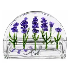 Porta Guardanapo De Cristal Lavanda Hand Painting Lyor