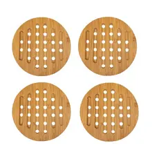 Kit 4 Descanso de Panela Redondo Ecokitchen 15cm Mimo – Bambu  BM19138