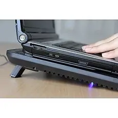 Base Cooler Notebook Suporte Ventilação Ultra Silenciosa Cor Preto Cor do LED Azul