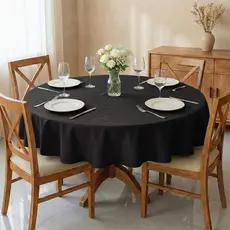 Toalha de Mesa Redonda 4 Lugares Oxford 140x140cm Lisa Toalha de Mesa Festa Buffet Cozzilar