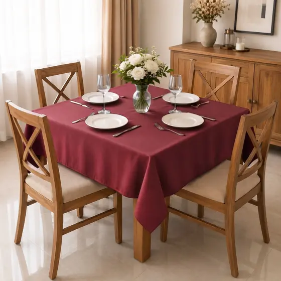 Toalha de Mesa 4 Lugares Quadrada Oxford 140x140cm Toalha de Mesa Para Festa de Aniversário Lisa