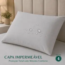 Kit 4 Capa de Travesseiro Impermeável Com Zíper 70x50 Fronha Impermeável Para Travesseiro Antiacaro