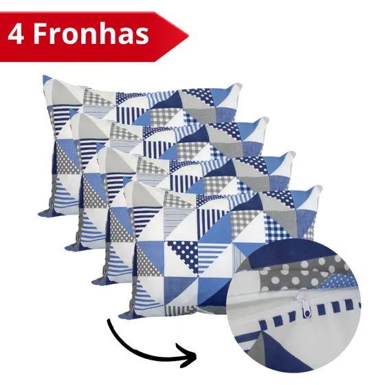 Kit 4 Fronhas Para Travesseiro Percal 70x50 Fronhas Avulsas Estampadas Algodão Com Zíper Cozzilar