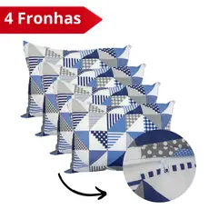 Kit 4 Fronhas Para Travesseiro Percal 70x50 Fronhas Avulsas Estampadas Algodão Com Zíper Cozzilar