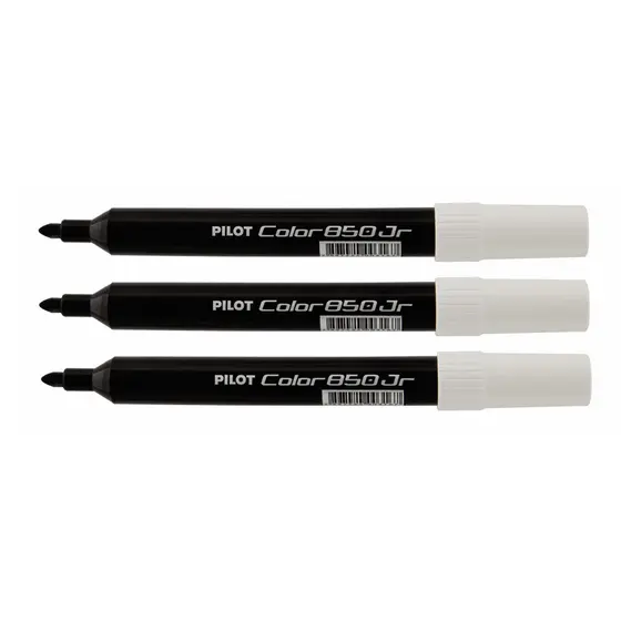 Kit com 3 Caneta Hidrografica Color 850 Jr Preta Pilot