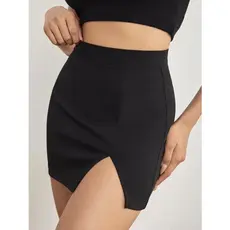 Mini saia com fenda feminina saia curta saias femininas