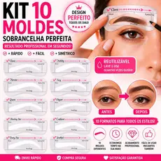 Kit 10 Moldes De Sobrancelha Reutilizável Design Profissional Fácil De Usar Prático