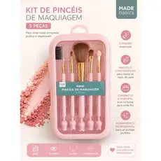Kit Pincéis de Maquiagem - 5 Peças