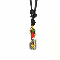 Colar cordão Amuleto de proteção pedra pirita