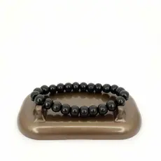 Pulseira de madeira masculino feminino bolinha preto marrom branco elastico