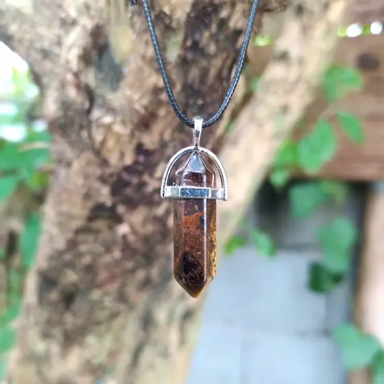 Colar de Pedra Hippie Olho de Tigre Protetor
