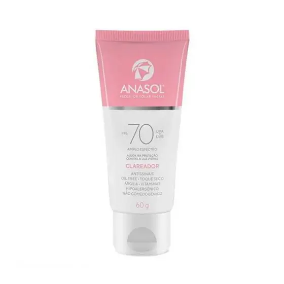 Protetor solar facial anasol clareador fps 70 com 60g