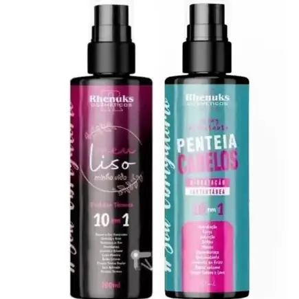 Kit Spray Protetor Térmico Capilar Meu Liso E Penteia Cabelos 200ml Rhenuks