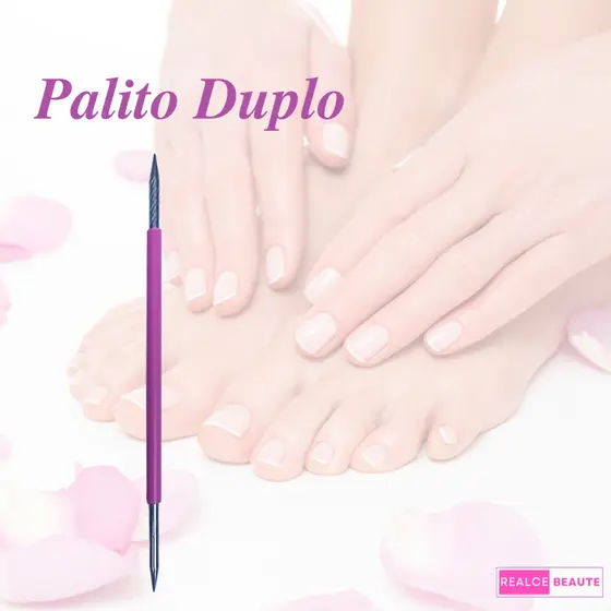 Slim Palito Duplo 105 Cutícula Manicure Pedicure Cutelaria Unha LILÁS Silicone Esterilizável Inox