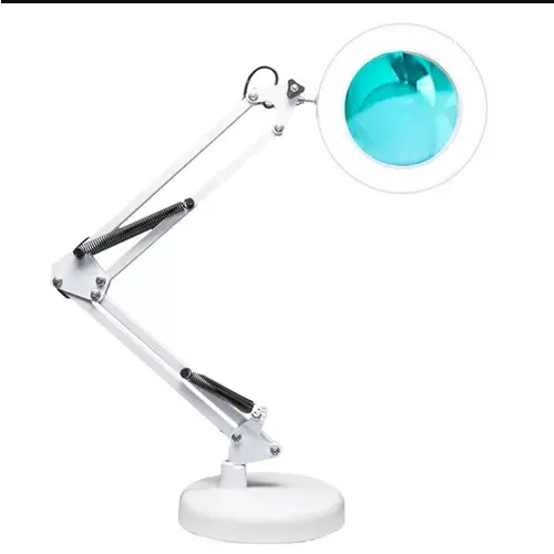 Luminária de Mesa Articulada Led Ring Light com Aumento 8x + Garra Escritório