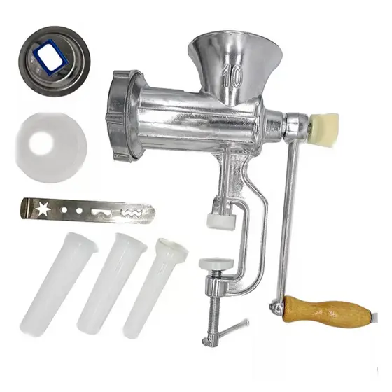 Moedor De Carne N 8 + Funil Para Fazer Linguiça Biscoito Manual Bestfer ATACADAO BAZZAR