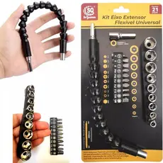 Kit Extensor Prolongador Flexível Parafusadeira Universal 250mm Bits Soquetes ATACADAO BAZZAR
