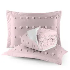 Cobre Leito Pompom Blogueira Solteiro Casal Queen King 300 Fios Acetinado 2 e 3 Peças