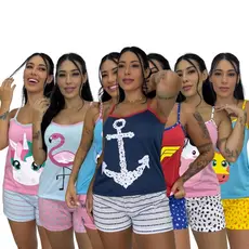 Kit com 5 Pijamas Feminino Adulto Baby Doll Alcinha Short Doll em malha de qualidade