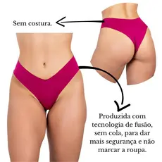 Calcinha Tanga sem costura Básica corte a laser não marca vestido legging academia
