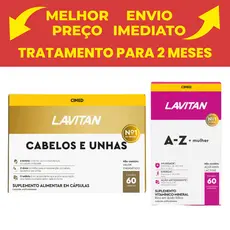 Kit Lavitan Hair Cabelos E Unha Cimed 60 Cápsulas + 1 Lavitan Mulher c/60