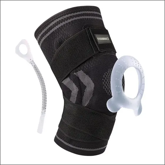 Joelheira De Compressão com Strap Esporte Corrida Academia Premium