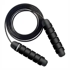 Corda Pular Rolamento Cabo De Aço Profissional Speed Rope Crossfit Rubber Fit Preto