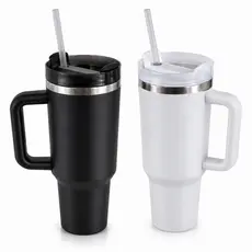 Copo Térmico Garrafa de Água 1200ml Inox Com Tampa e Canudo Caneca Térmica