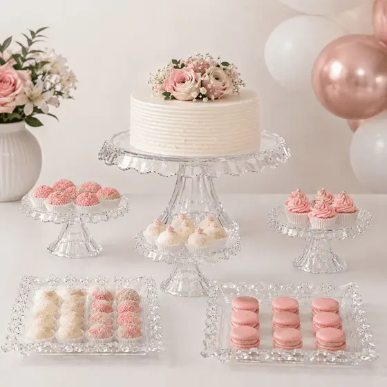 Kit Mesa de Doces SLIM Completo Boleira Bandejas Mini Cakes Decoração Festa e Eventos
