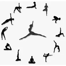Relógio Parede Relevo Mdf Sala Academia Pilates Preto Numeros 3D Adesivo Escritorio grande Fisioterapia