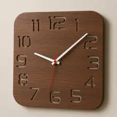 Relógio De Parede Rústico Grande Estilo Madeira Decoração Cozinha Escritório 3D Quadrado
