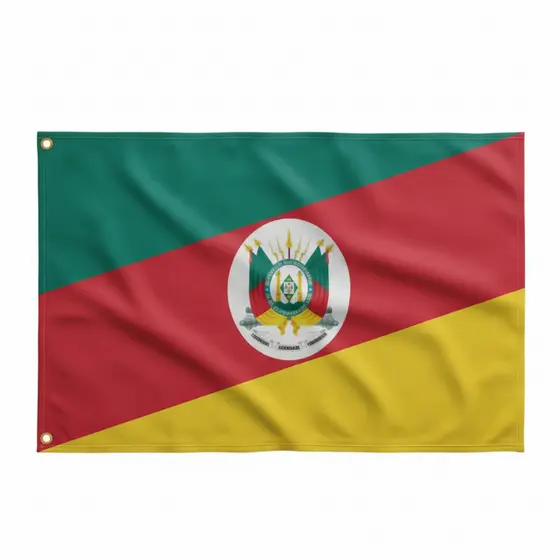 Bandeira Rio Grande do Sul Oficial Mastro Grande 90 x 150 cm Cores Fortes